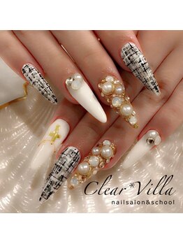 ネイルサロンクリアヴィラ(nail salon clear villa)/ツイード×ストーン