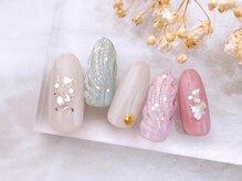 ネイルサロンフォーユー(for u)/ぷっくり貝殻ネイル¥7980