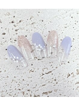 ネイル サロン シエル(Ciel)/斜め お花キラキラ