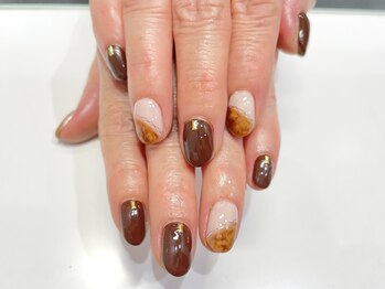 クォーターリゾートネイル(QUARTER RESORT nail)/べっこうネイル☆