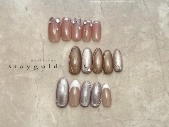 ネイルサロン ステイゴールド(STAY GOLD)の写真/上品な大人かわいいネイルで、指先をキレイに演出♪派手なネイルが出来ない方も★爪の形に合わせた施術◎