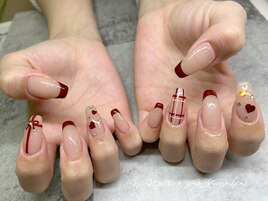 バレンタインネイル