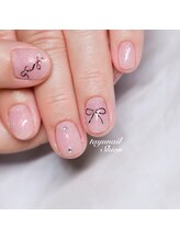 たゆ ネイル(たゆnail)/手描きリボンネイル