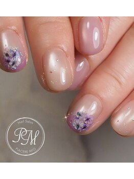 ピアチェーレミーオ(PIACERE MIO)/あじさい押し花ネイル