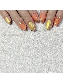 オレンジ×ゴールド