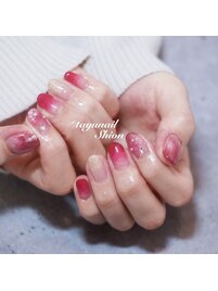 ボルドーグラデーションネイル