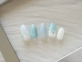 ぷっくりマーメイドネイル