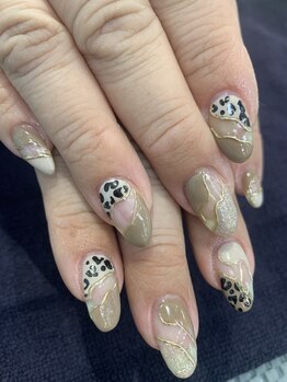 ネイルモア 三軒茶屋店(NAIL moA)/フレンチヒョウ柄♪