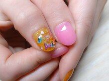 アミュリー ネイル アトリエ(Amury nail atelier)/シースルーカラー＆押し花♪