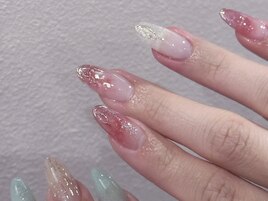 ピンクミラーアートネイル
