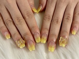 イエローラメグラデーション