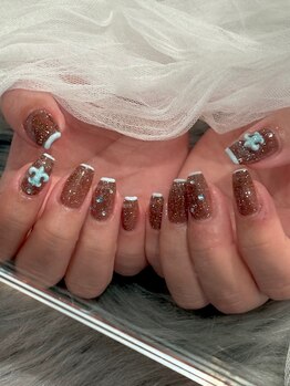 アース 新瑞橋店(HAIR & MAKE EARTH)/ブラウン×ブルーフレンチ