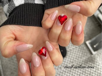 ネイルサロン ソウ 京橋店(Nail Salon Sou)/ハート×ビジュー