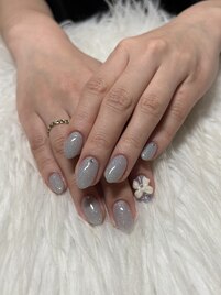 水色ツイードネイル