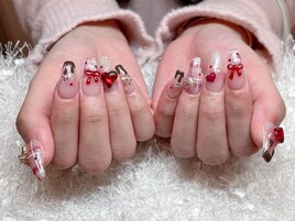 バレンタインネイル