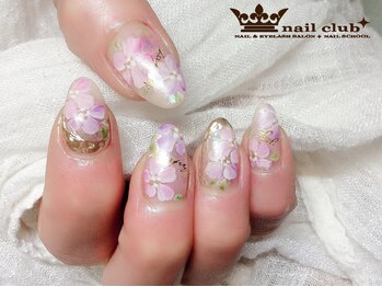 ネイルクラブ(nail club)/春のフラワーマットネイル