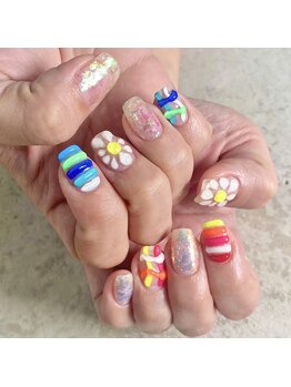 レイネイル 岐阜茜部店(RAY NAIL)/立体フラワーネイル