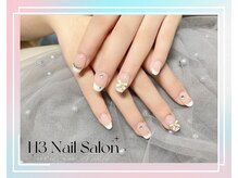 エイチスリー(H3)/フレンチネイルストーンデザイン