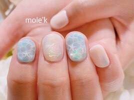 涼しげな水面ネイル♪