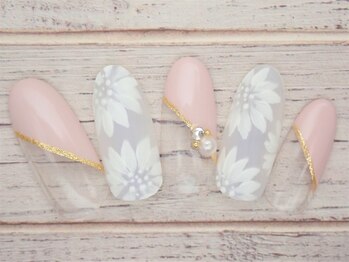 ワンネイル(ONE NAIL)/#ニュアンスフラワーネイル