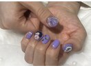パープル推しフェイスネイル