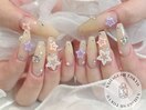 星ネイル/シンプル/ロングネイル