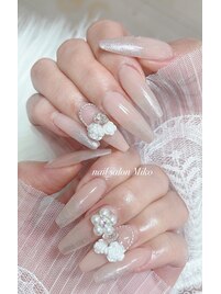 チップ長さだしローズネイル