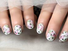 春のフラワー×ドットネイル