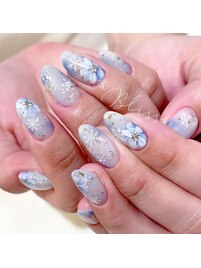 冬のフラワーネイル