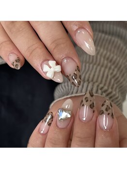 ネイルアトリエビー(nail atelier be’)/レオパードフレンチデザイン