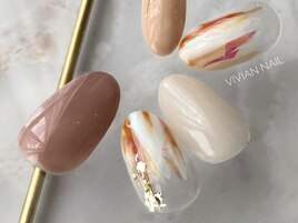 塗りかけネイル　水彩ネイル