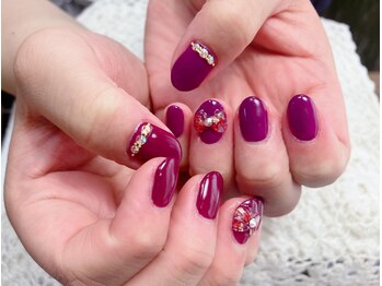 エムネイル(M Nail)/押し花入り3Dリボンネイル