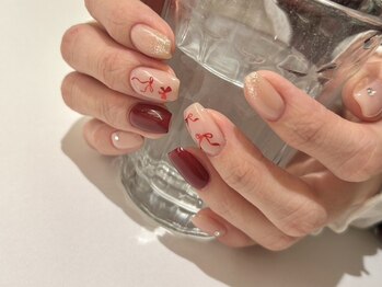 ネイルマムジジ(nailmum jiji)/リボン ジェルネイル 持ち込み