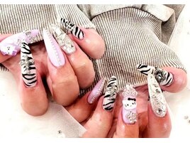 【ネイル】ゼブラ柄