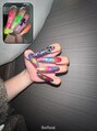 ワイズビューティー 広島立町店(y's beauty) 蛍光カラフルクロスネイル
