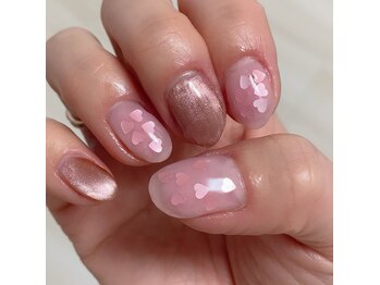 ハートホロ&マグネットネイル