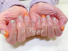 ジーフィンガー 大井町店(G Finger)/POPなオレンジ&キラキラグラデ♪