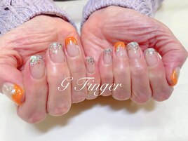 POPなオレンジ&キラキラグラデ♪