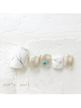 シーズネイル 那覇店(She's nail)/大理石フットネイル