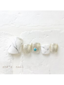 シーズネイル 那覇店(She's nail)/大理石フットネイル