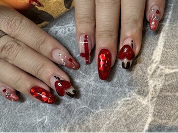 バレンタインネイル