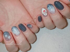 雪だるまネイル