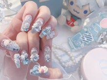 メイプルジェム(Maplegem)/水色ツイードネイル