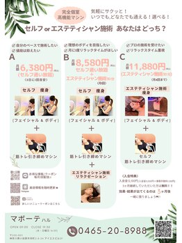 マボーテハル/月額メニュー6380円