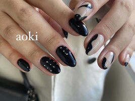 ブラックうねうねネイル