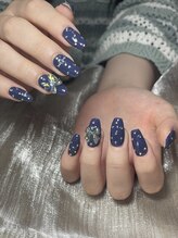 メオネイル(MEO NAIL)/ネイビービジューネイル