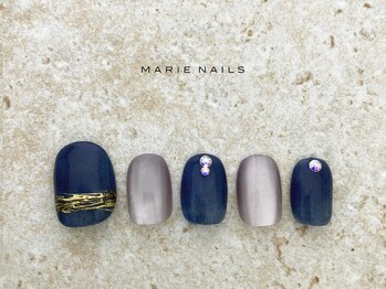 マリー ネイルズ いわきラトブ店(MARIE NAILS)/新規定額6,600円 ネイビー 0122a