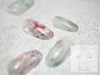 オトナネイル(otona nail)/水彩画風フラワーガーデンネイル