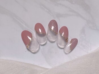 ルームヘアネイル 曙橋店(Room hair nail)/フラワー斜めフレンチ