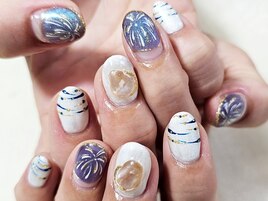 夏祭り 花火 マグネットネイル